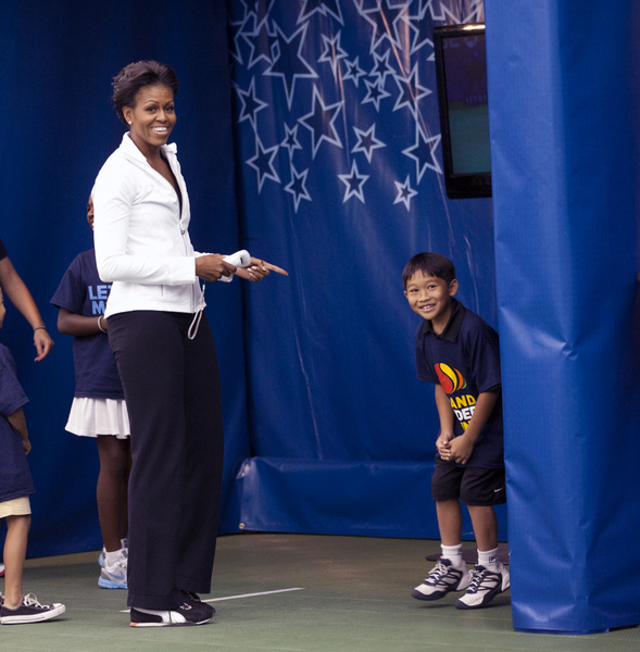 U.S. Open Tennis Clinic - Michelle Obama