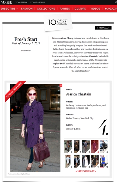 Vogue.com Jessica Chastain