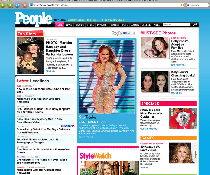 People.com Home Page